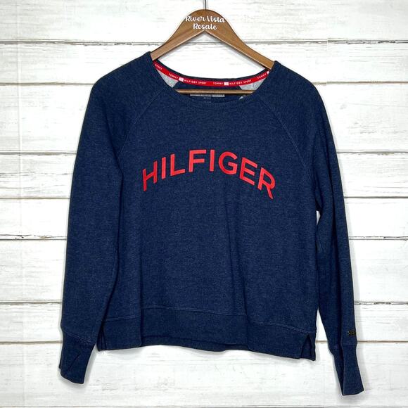 Tommy Hilfiger Sweatshirt Crew Neck Blue Size Large - Picture 1 of 8